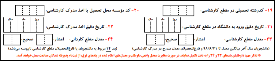 فرم پیش نویس ثبت نام ارشد ۱۴۰۴