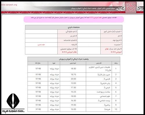 دریافت کارت سوابق تحصیلی 1404