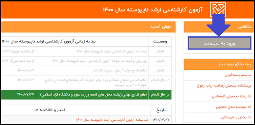 نتایج رشته های دارای شرایط خاص ارشد