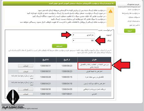 تقاضای بررسی اولویت بعدی