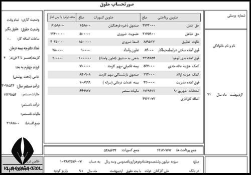 سایت دریافت فیش حقوقی فرهنگیان با کد پرسنلی