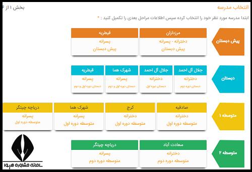 راهنمای تصویری ثبت نام مدارس واله